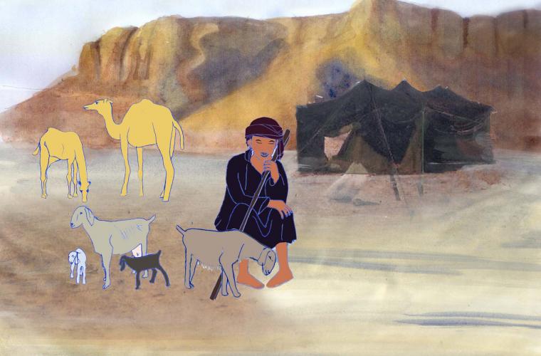Children Book and potential for animation story - Alina's Big Birthday Adventure image 9 Bedou with backgr barefoot.jpg